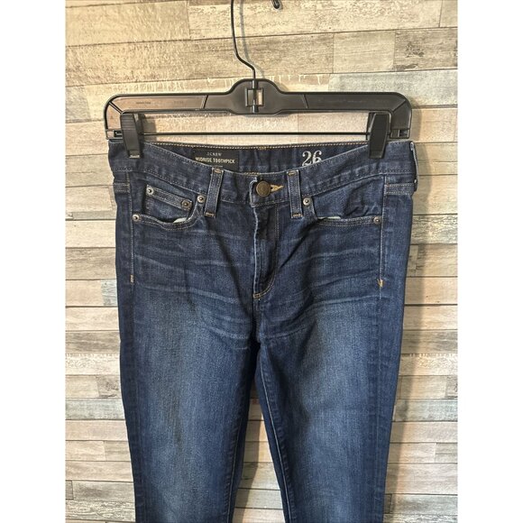 Women’s J.crew Denim Jeans Mid rise Toothpick Dark Wash Size 26 - Picture 6 of 16